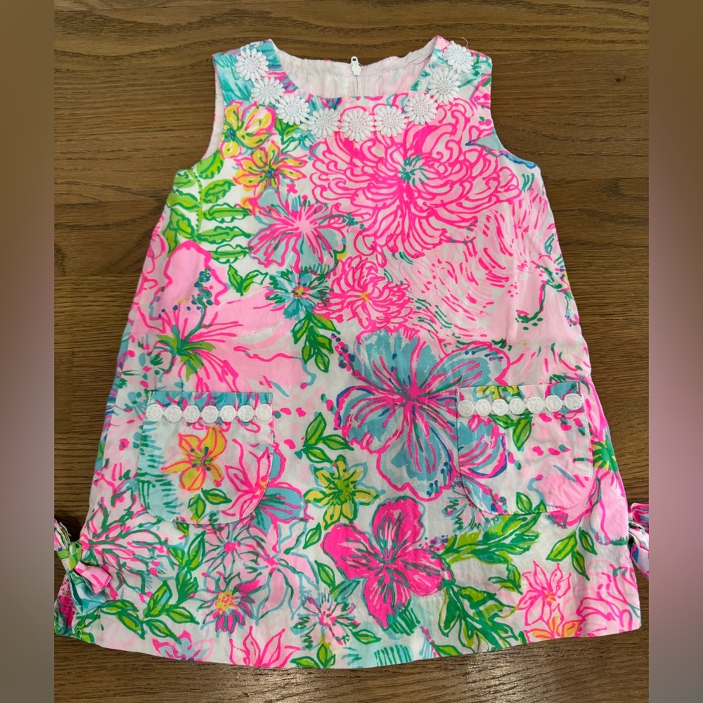 Lilly Pulitzer Pink and Green Floral Dress, size 2, excellent condition